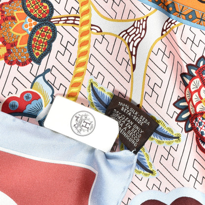 Hermes Silk Twill Duo Cosmique Scarf 90 Bleu Ciel Brique 7 of 7
