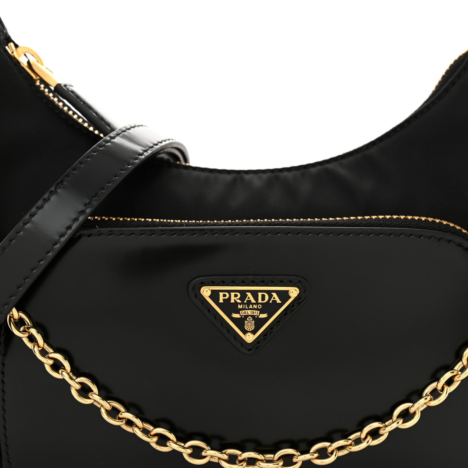Prada Re-Nylon Spazzolato Mini Pouch Pocket Shoulder Bag Black 8 of 10