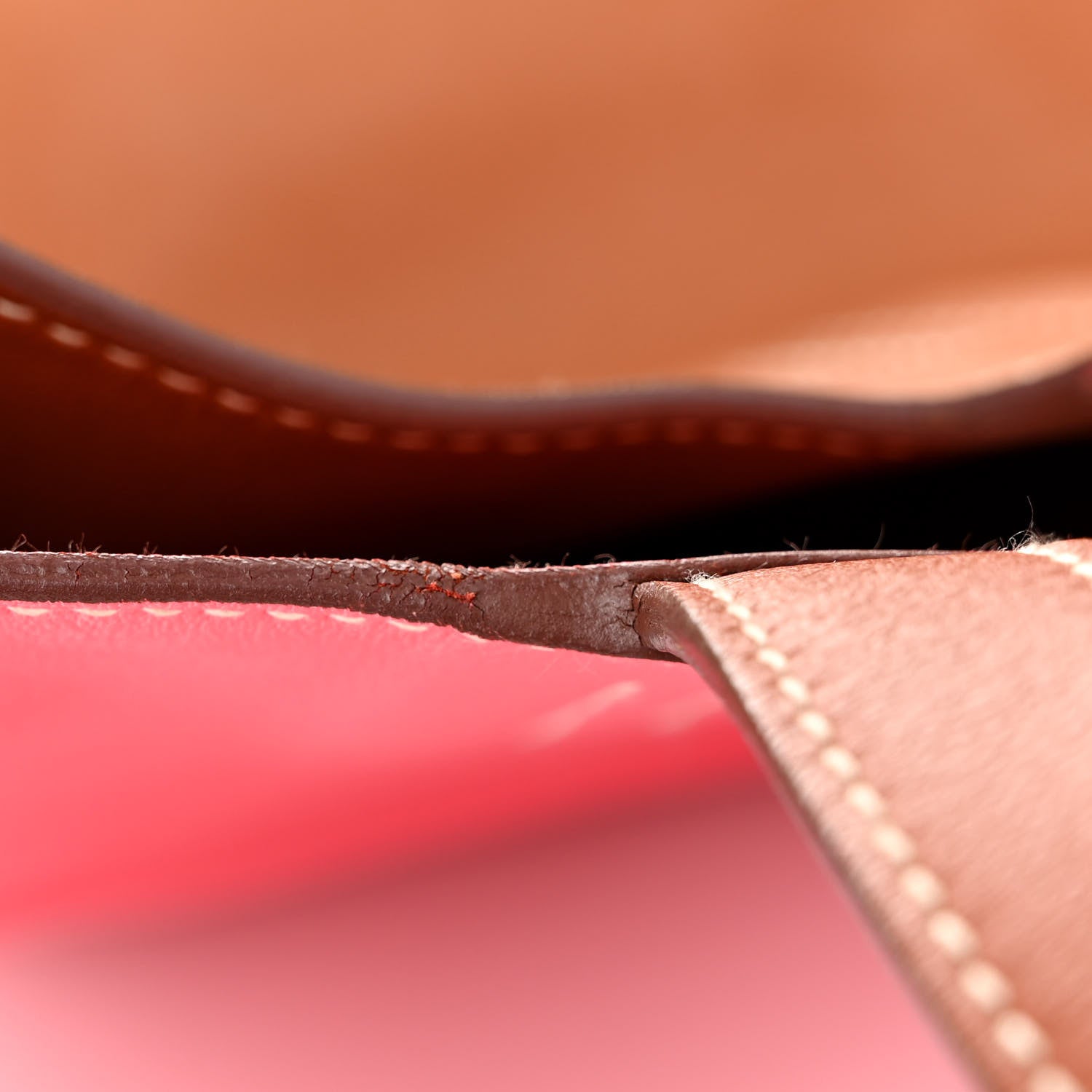 Hermes Veau Sikkim Swift Double Sens 30 Reversible Tote Gold Rose Azalee Rouge Casaque Brique 16 of 16