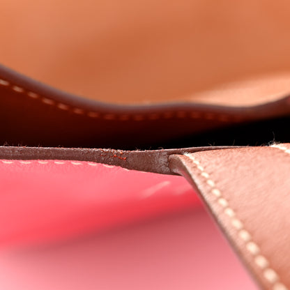 Hermes Veau Sikkim Swift Double Sens 30 Reversible Tote Gold Rose Azalee Rouge Casaque Brique 16 of 16