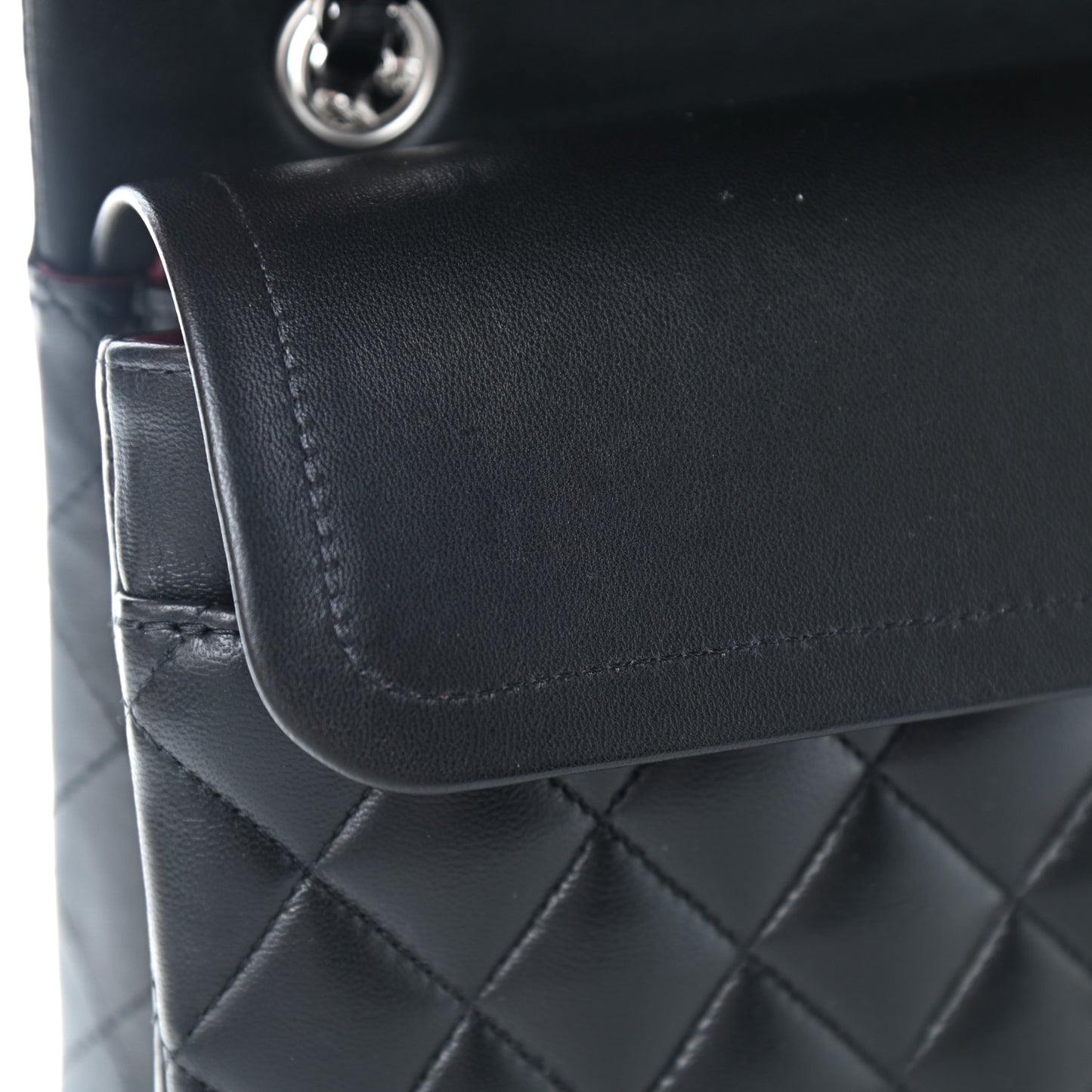 Lambskin Quilted Medium Double Flap Black