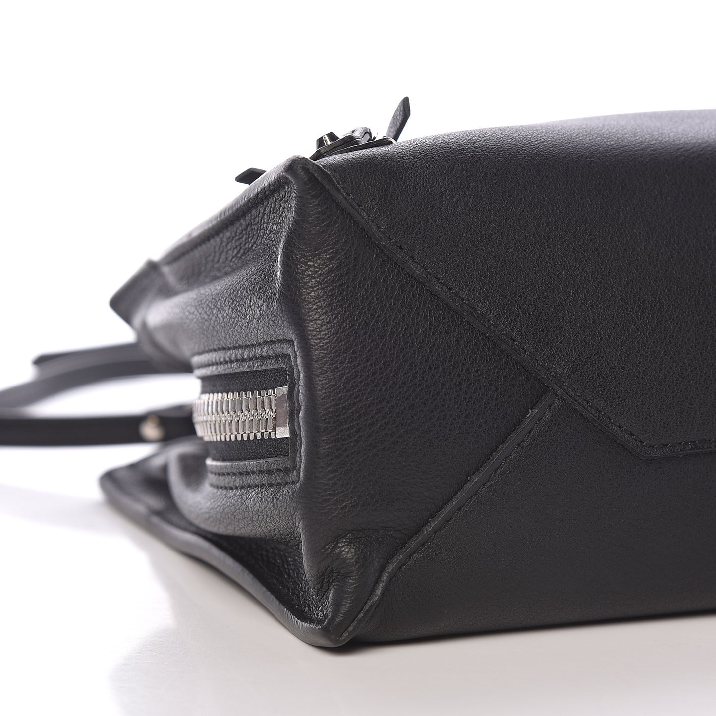 Calfskin Papier Mini A4 Zip Around Tote Black