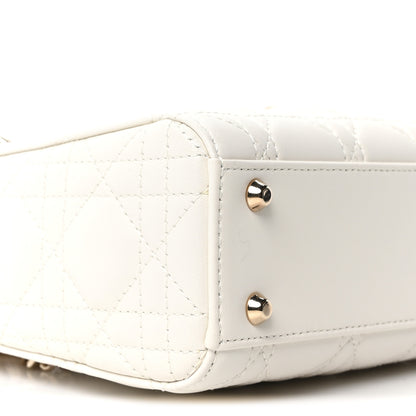 Christian Dior Calfskin Cannage Dioramour Mini Lady Dior White 9 of 10