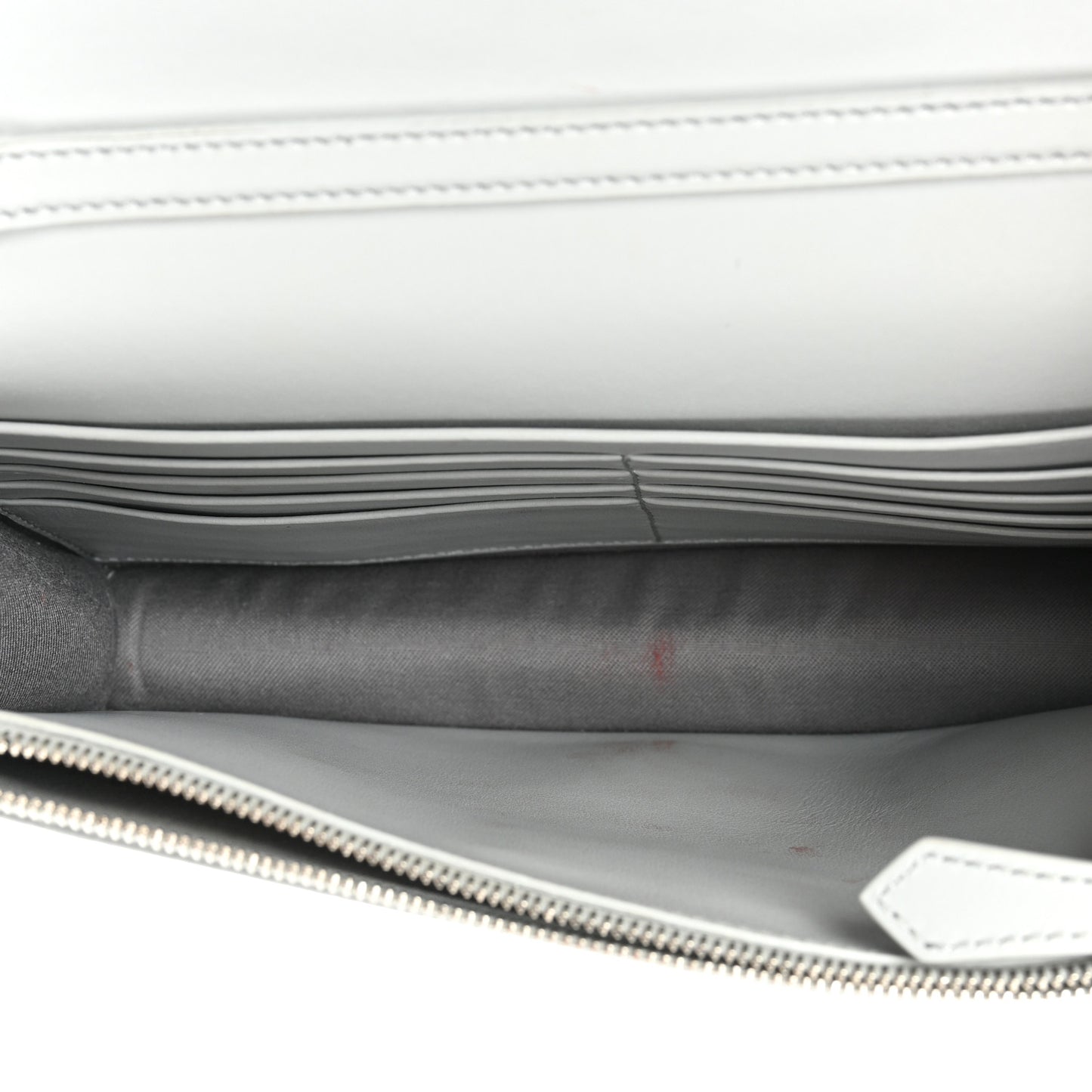 Vitello Liberty Crystal Embellished F is Fendi Medium Envelope Wallet on Chain Grigio Perla