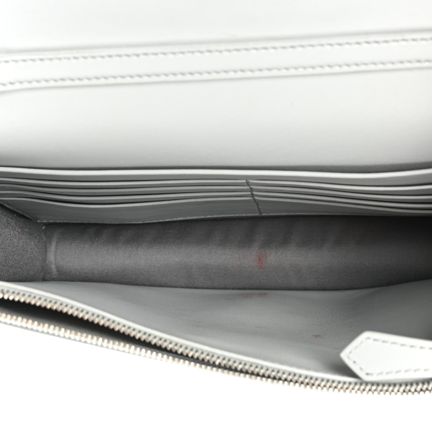 Fendi Vitello Liberty Crystal Embellished F is Fendi Medium Envelope Wallet on Chain Grigio Perla 5 of 14