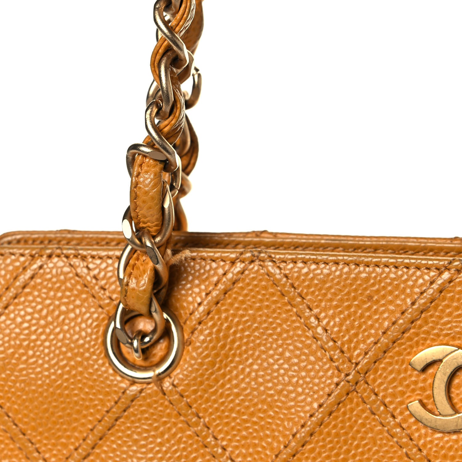 Chanel Caviar Stitched Shoulder Bag Yellow 17 of 17