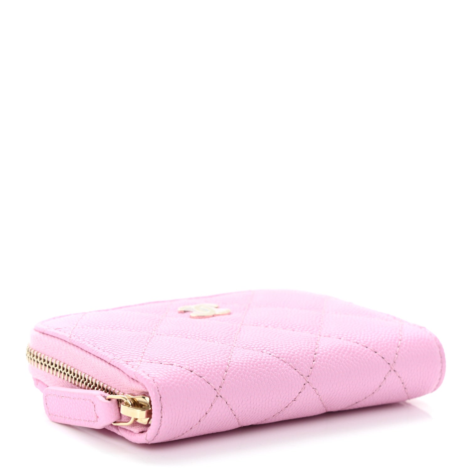 Chanel Caviar Quilted Zip Coin Purse Pink 4 of 10