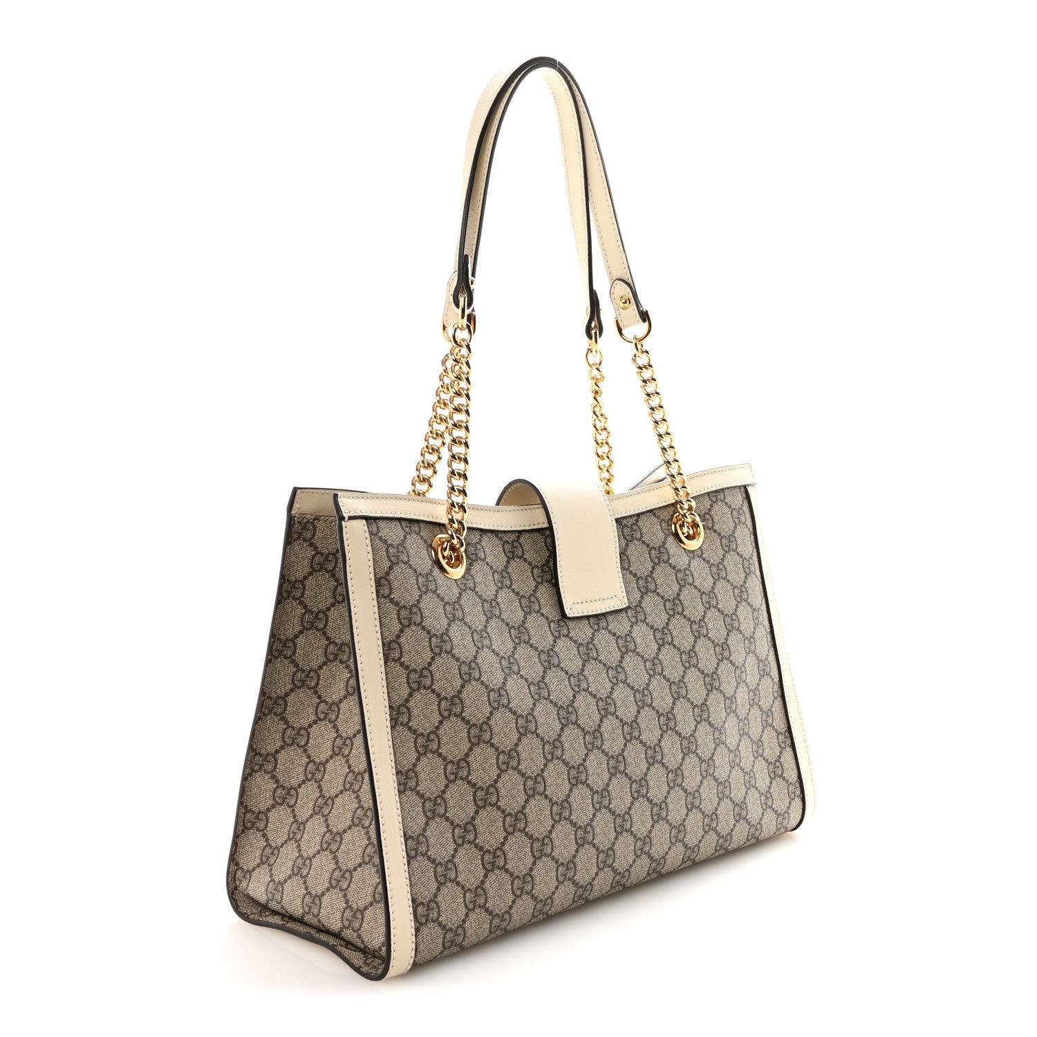 Gucci GG Supreme Monogram Medium Padlock Tote White 3 of 10
