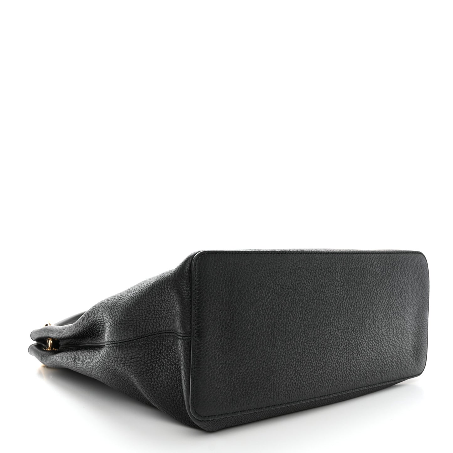 Pebbled Calfskin Large Soho Hobo Black