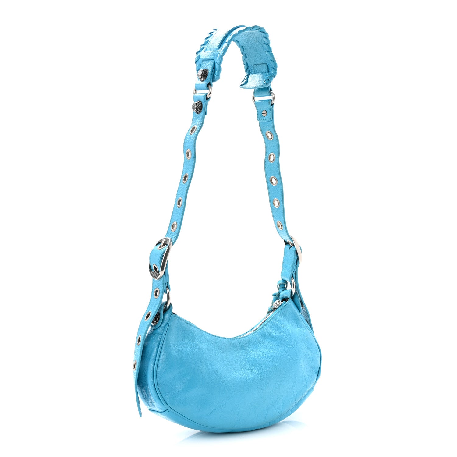 Balenciaga Agneau Arena Le Cagole Shoulder Bag XS Cyan 4 of 11
