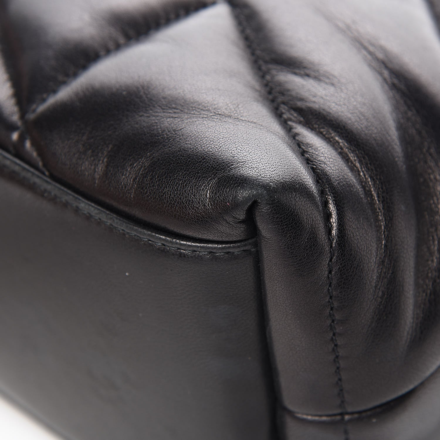 Saint Laurent Lambskin Quilted Small Loulou Puffer Monogram Chain Satchel Black 11 of 12