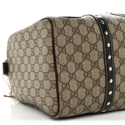 Gucci Monogram Guccissima Hearts Studded Medium Joy Boston Dark Brown 8 of 9