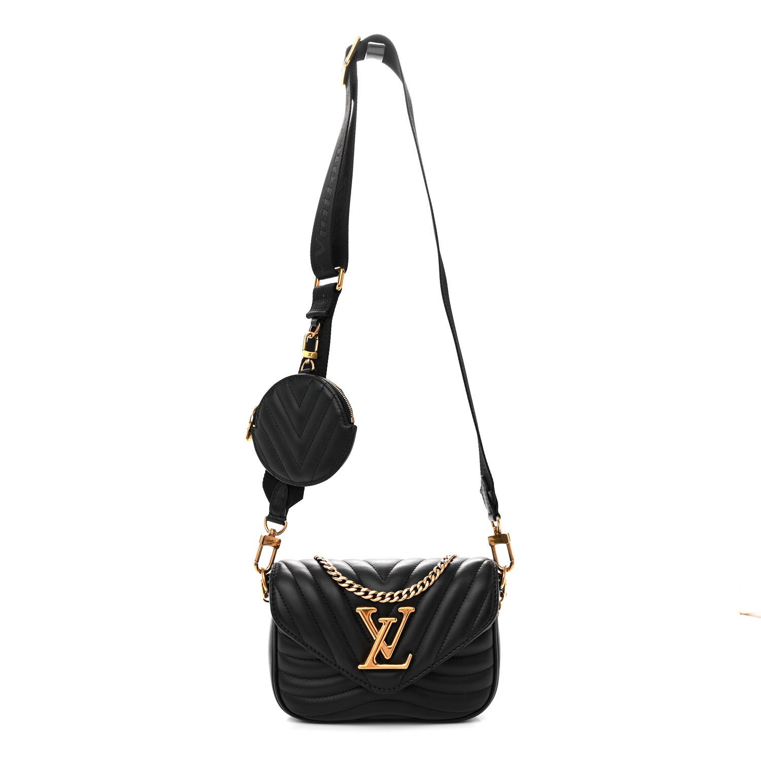 Louis Vuitton Calfskin New Wave Multi Pochette Black 1 of 12