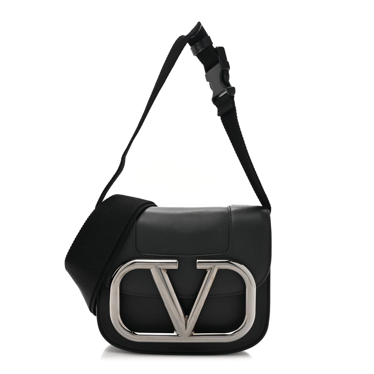 Valentino Garavani Smooth Calfskin Small Supervee Crossbody Bag Black 1 of 14