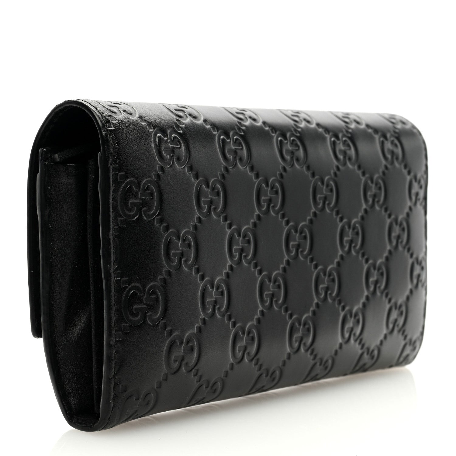 Gucci Guccissima Avel Continental Flap Wallet Black 3 of 6
