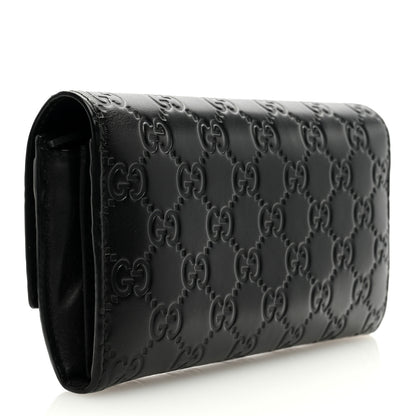 Gucci Guccissima Avel Continental Flap Wallet Black 3 of 6