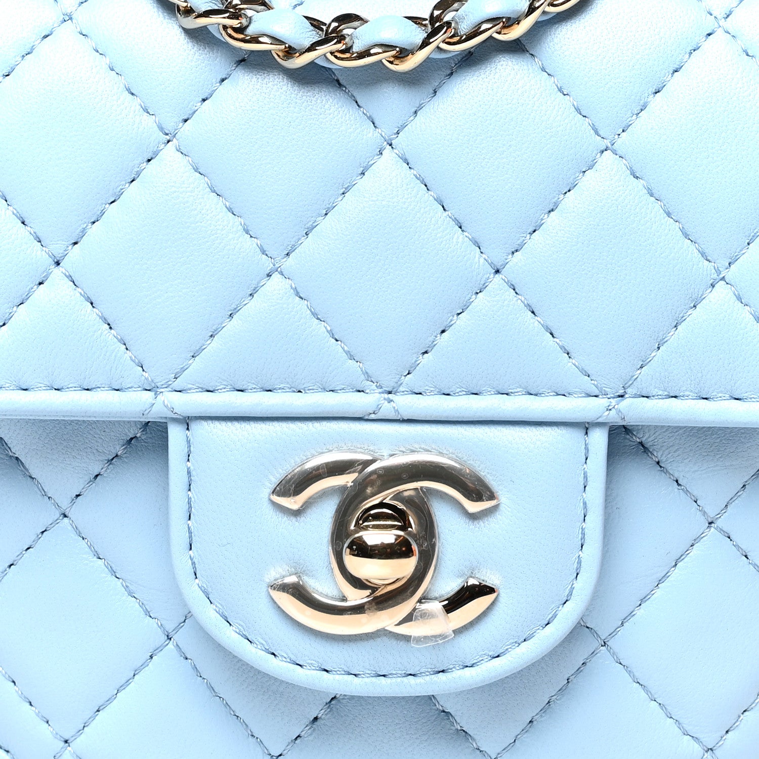 Chanel Lambskin Quilted CC In Love Heart Bag Light Blue 7 of 9