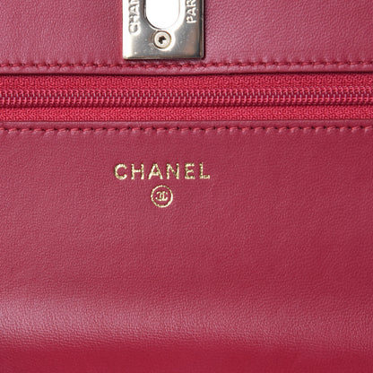 Chanel Lambskin Quilted Trendy CC Wallet On Chain WOC Dark Pink 6 of 11