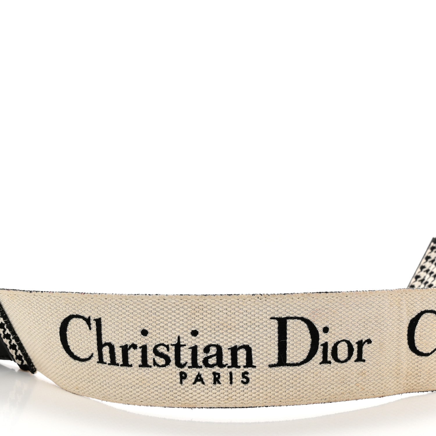 Christian Dior Canvas Houndstooth Embroidered 30 Montaigne Shoulder Strap Black White 4 of 5