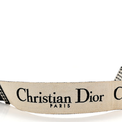 Christian Dior Canvas Houndstooth Embroidered 30 Montaigne Shoulder Strap Black White 4 of 5