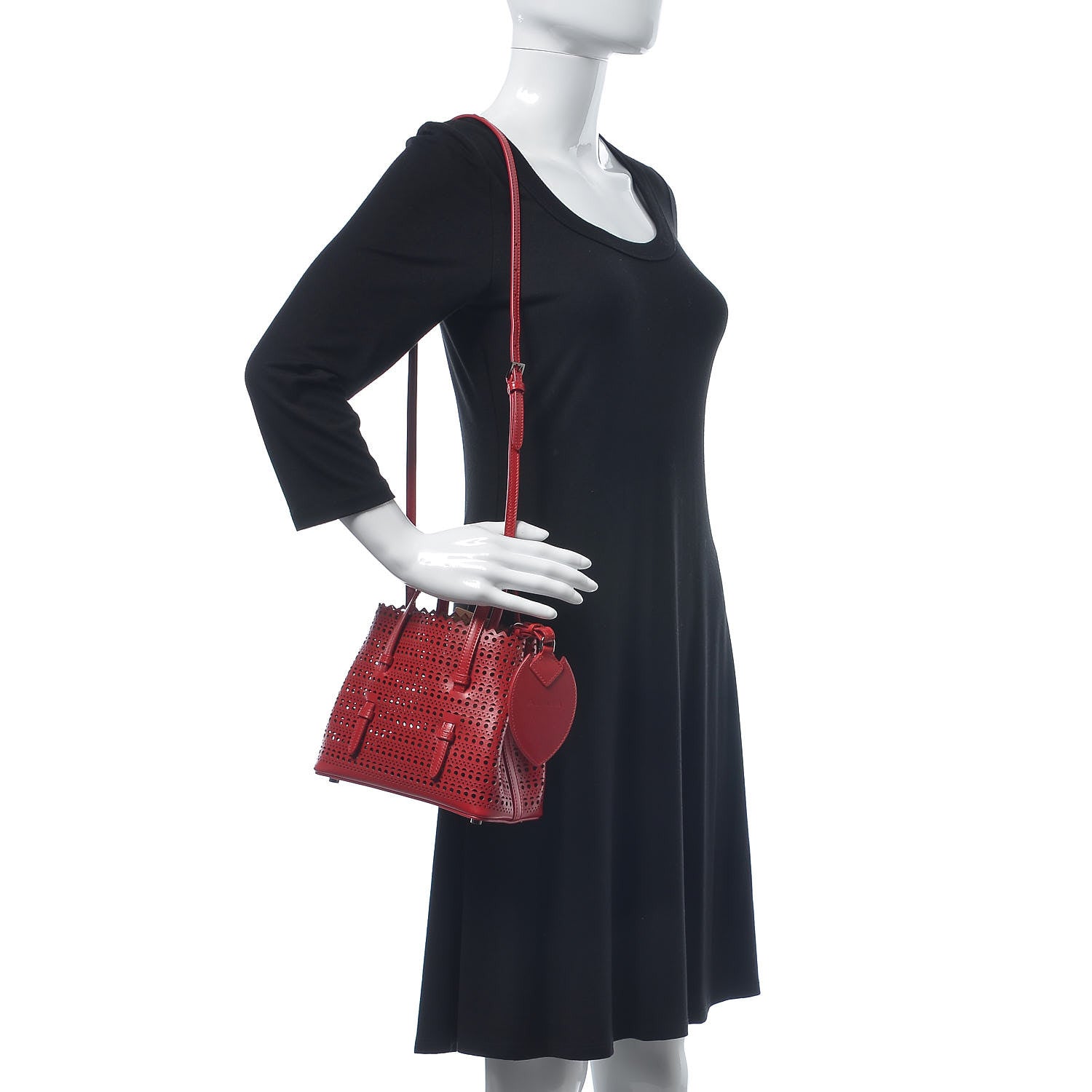Alaia Lux Calfskin Vienne Mina 25 Bag Lacquer Red 2 of 8