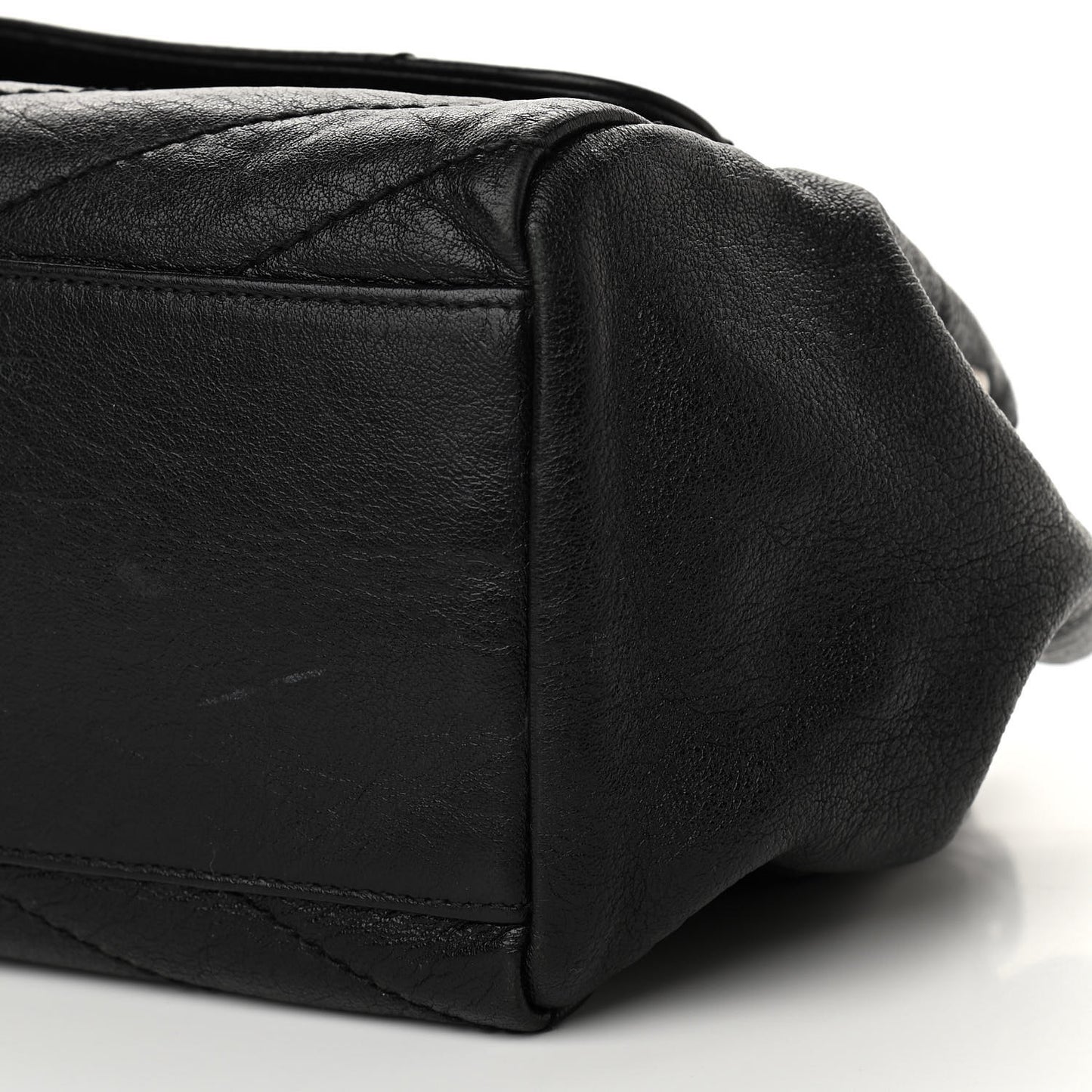 Pebbled Lambskin Chevron Monogram Small Nolita Black