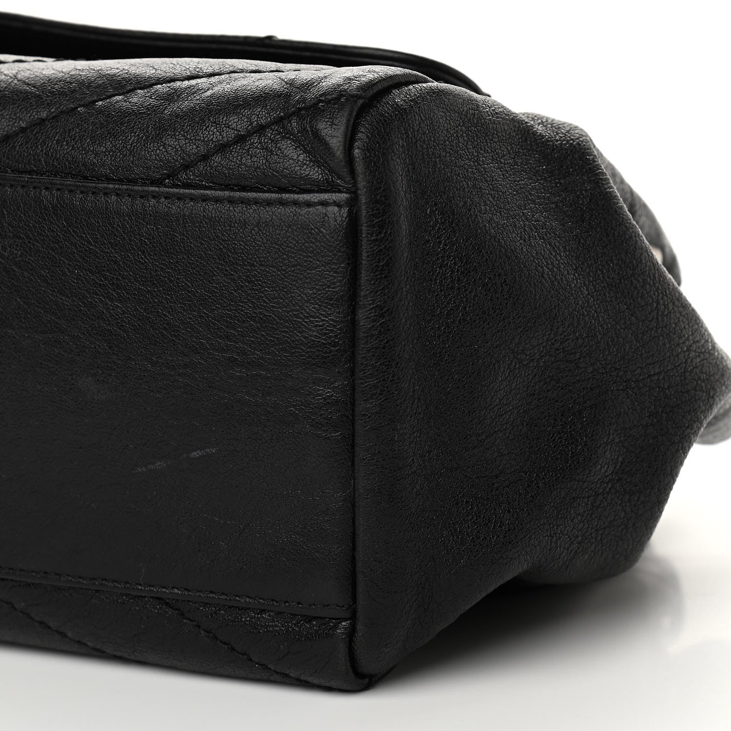 Saint Laurent Pebbled Lambskin Chevron Monogram Small Nolita Black 9 of 12