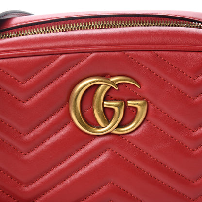 Gucci Calfskin Matelasse Small GG Marmont Chain Shoulder Bag Hibiscus Red 9 of 9