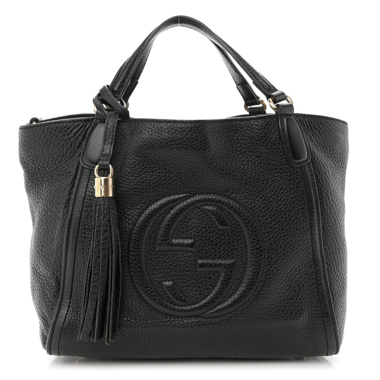 Pebbled Calfskin Small Soho Shoulder Bag Black