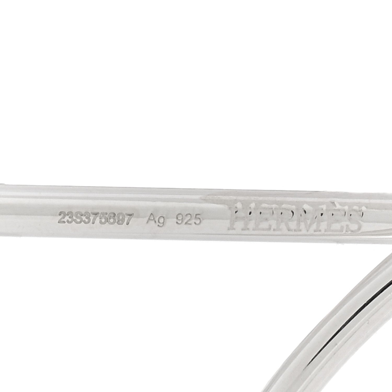 Hermes Sterling Silver MM Loop Earrings 4 of 4