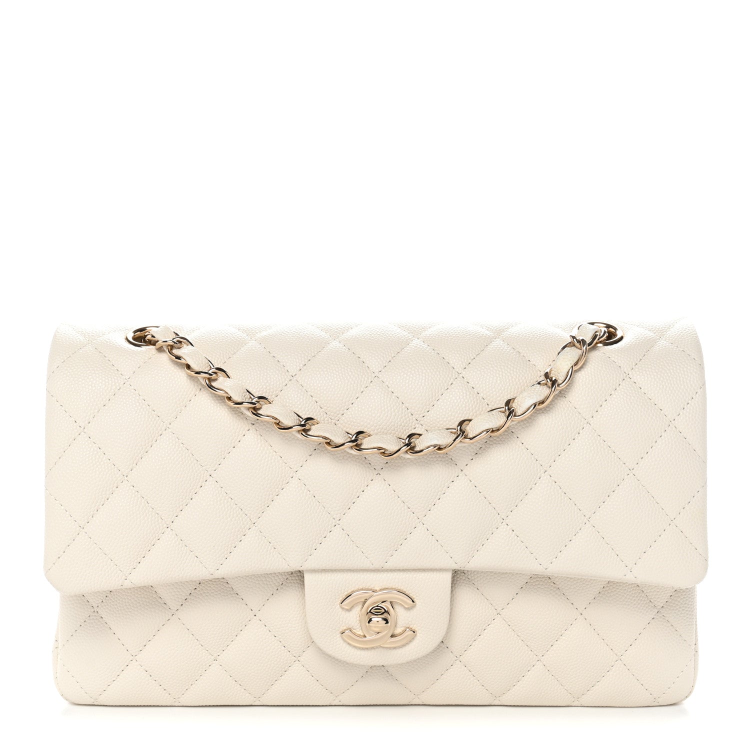 Chanel Caviar Quilted Medium Double Flap White 1 of 11