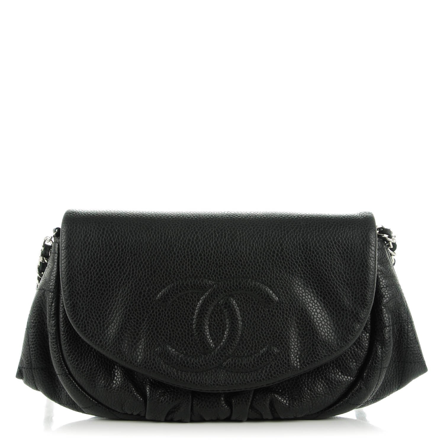 Chanel Caviar Half Moon Wallet On Chain WOC Black 1 of 8