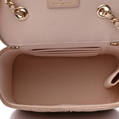 Chanel Caviar Quilted Small Vanity Case With Chain Light Beige 5 of 9
