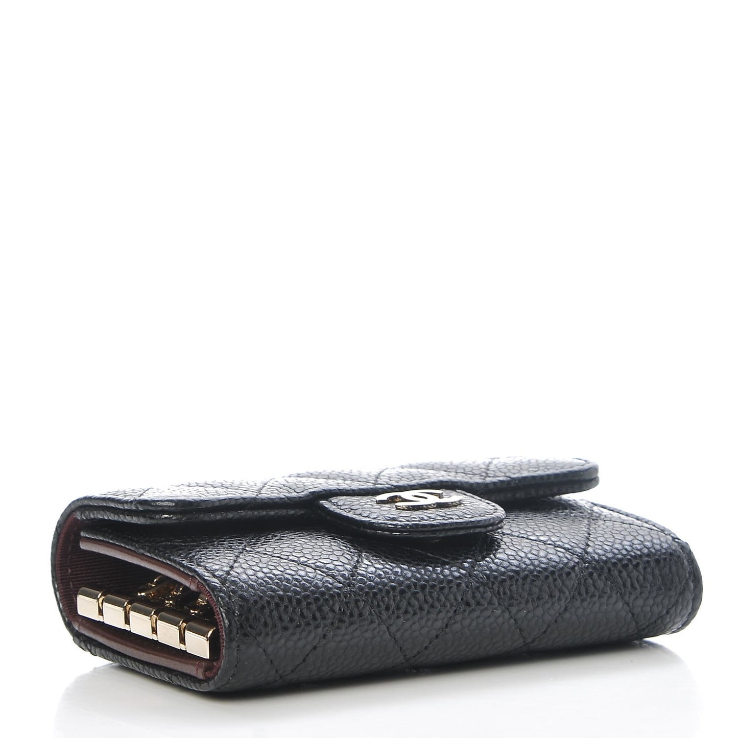 Caviar Quilted 4 Key Holder Black