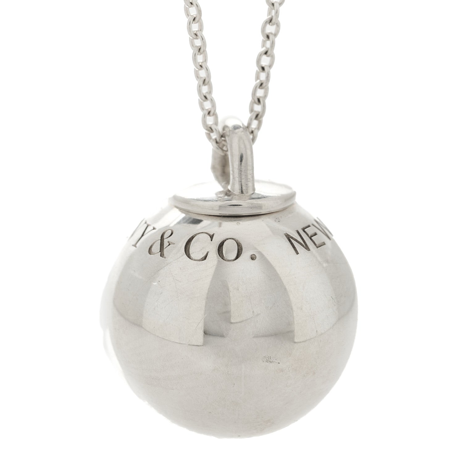 Tiffany Sterling Silver 19mm HardWear Ball Pendant Necklace 5 of 7