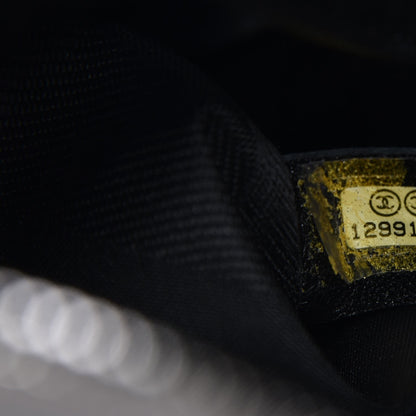 Chanel Glazed Calfskin Lambskin Quilted Portobello Tote Black Grey 9 of 11