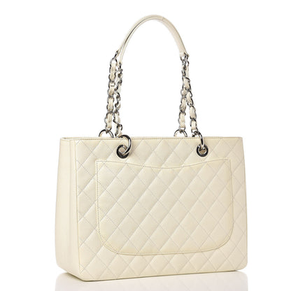Chanel Caviar Quilted Grand Shopping Tote GST White 3 of 8
