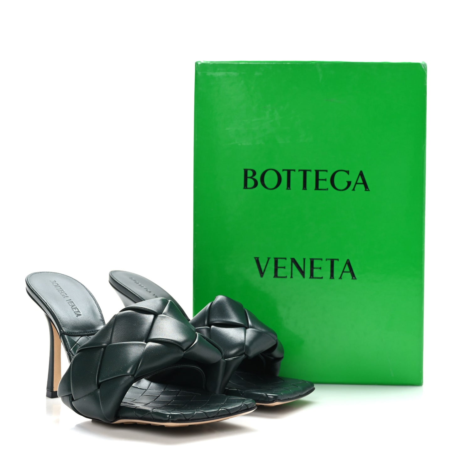 Nappa Maxi Intrecciato Lido 90mm Mule Sandals 38.5 Inkwell