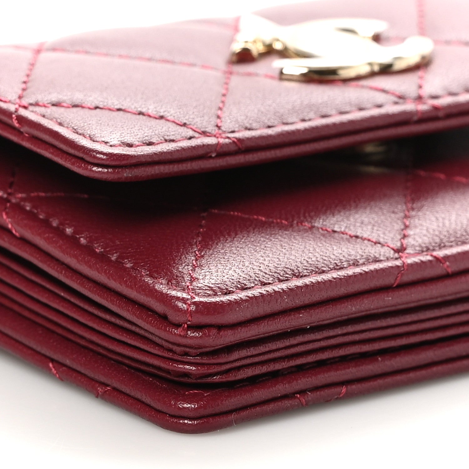 Chanel Lambskin Quilted Mini Flap With Chain Burgundy 12 of 13