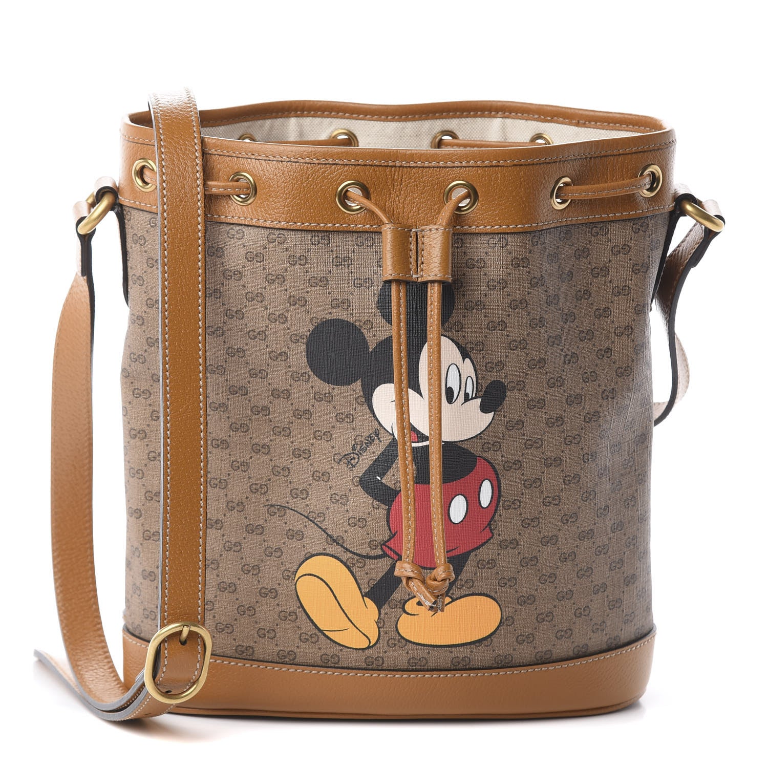 Gucci X DISNEY Mini Vintage GG Supreme Monogram Bucket Bag Beige Vintage Sun Oil 1 of 7