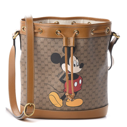 Gucci X DISNEY Mini Vintage GG Supreme Monogram Bucket Bag Beige Vintage Sun Oil 1 of 7