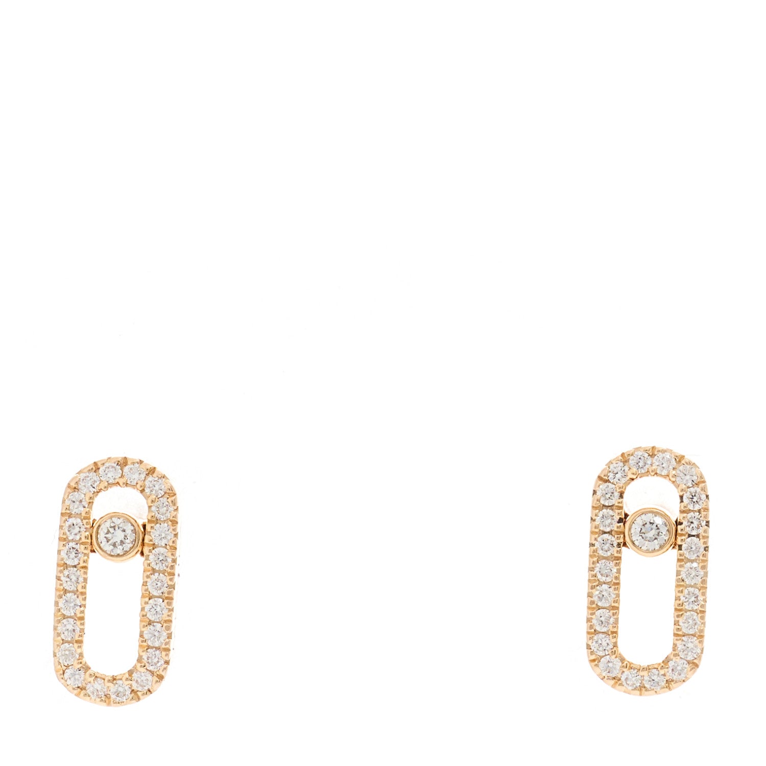 Messika 18K Rose Gold Diamond Move Uno Earrings 1 of 4