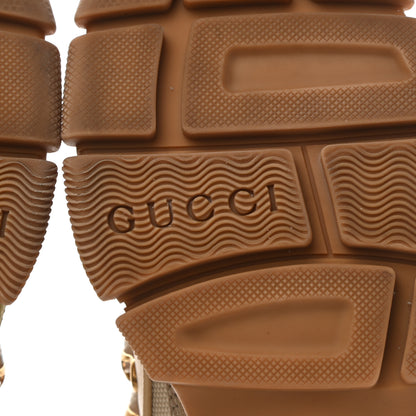 Gucci X SEGA Mesh Canvas Calfskin Womens Flashtrek Sneakers 36 Mystic White Oatmeal Sand Storm 6 of 8
