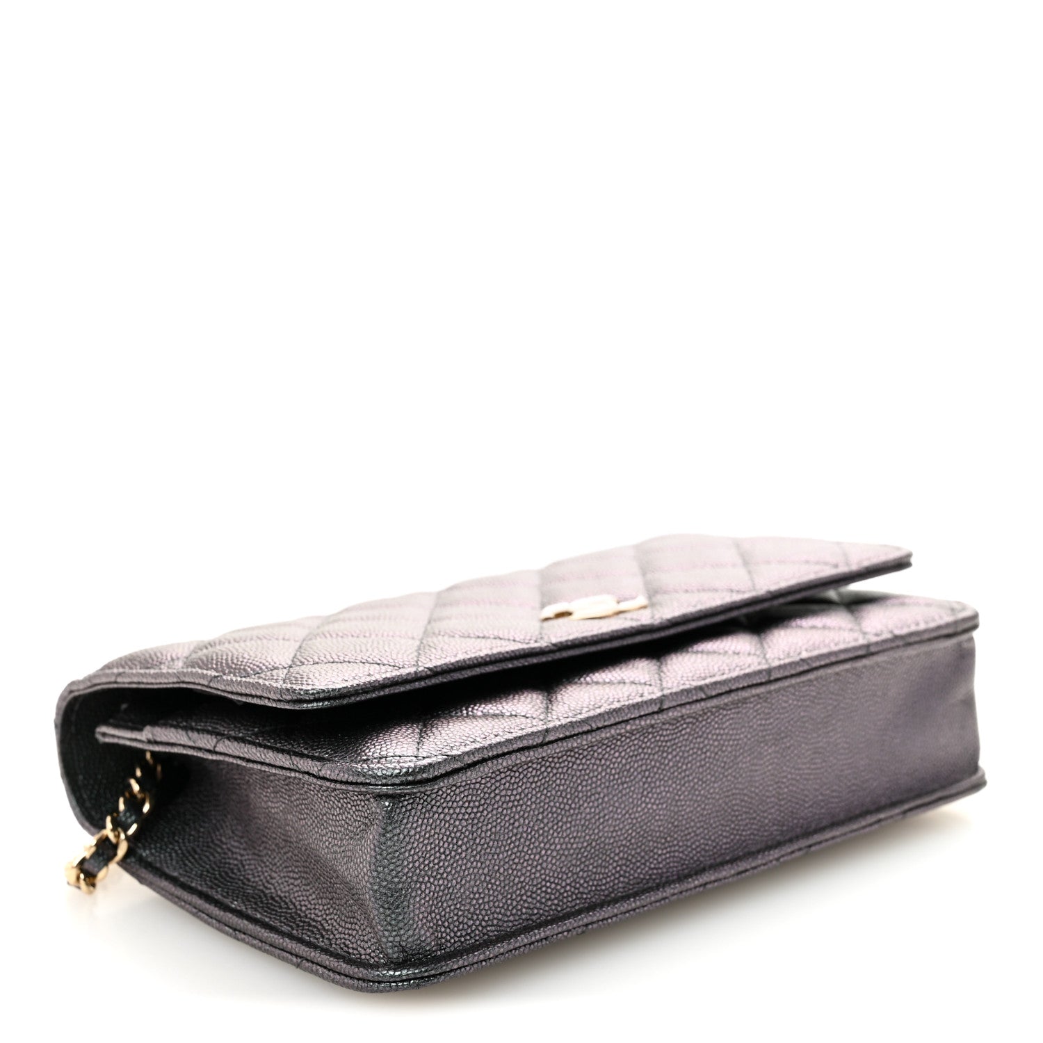 Chanel Iridescent Caviar Quilted Wallet On Chain WOC Green 3 of 10