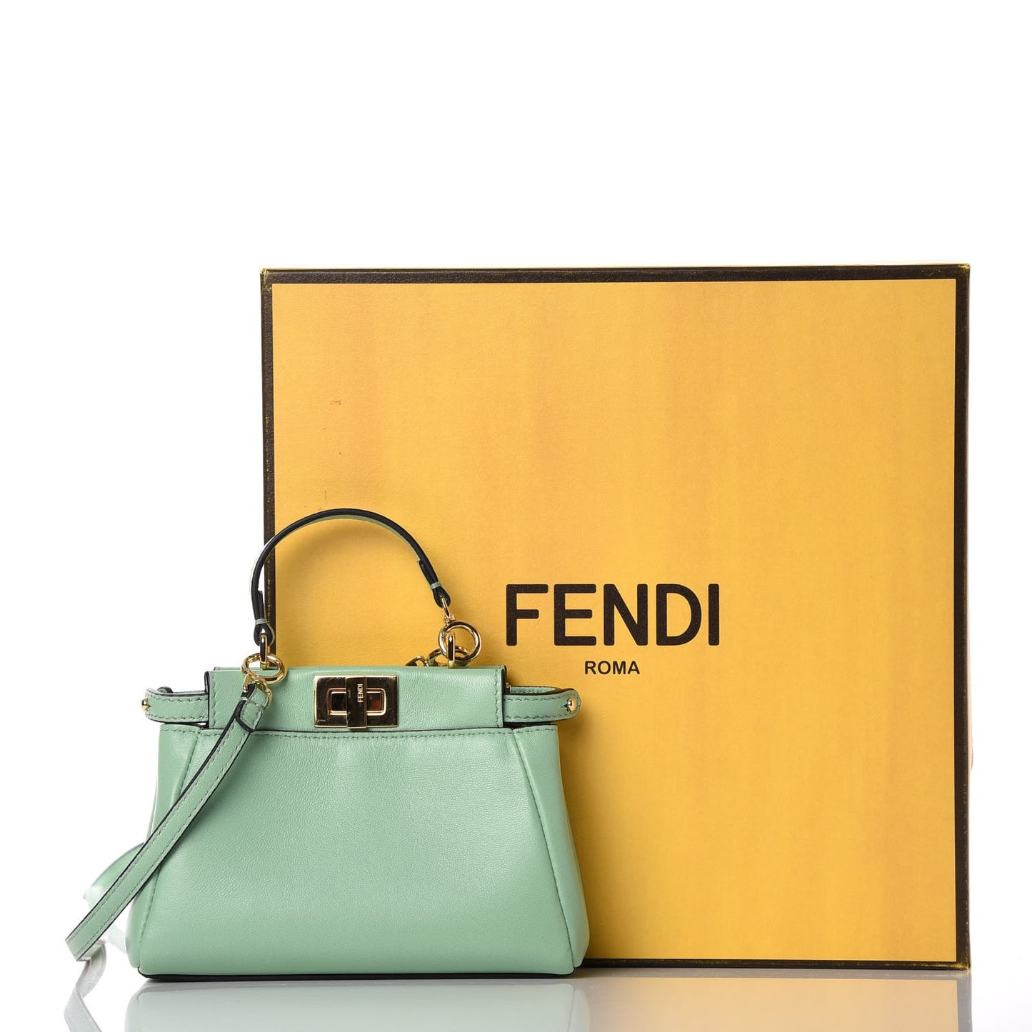 Shiny Nappa Micro Peekaboo Iconic Satchel Verde Acqua
