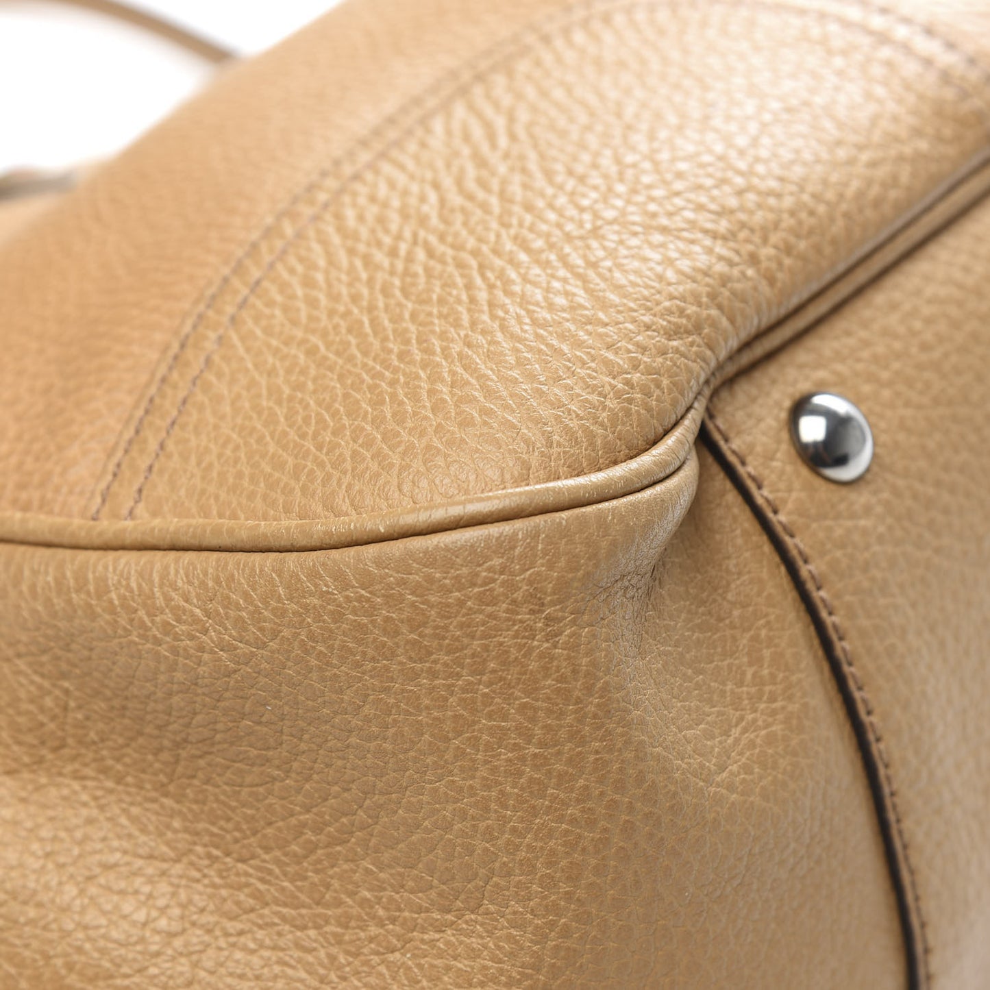 Calfskin Large Princy Tote Light Brown