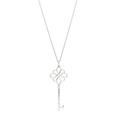 Tiffany Sterling Silver Knot Key Pendant Long Necklace 1 of 4