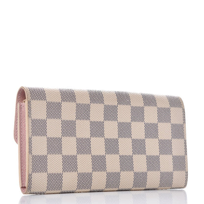 Louis Vuitton Damier Azur Emilie Wallet Rose Ballerine 3 of 6