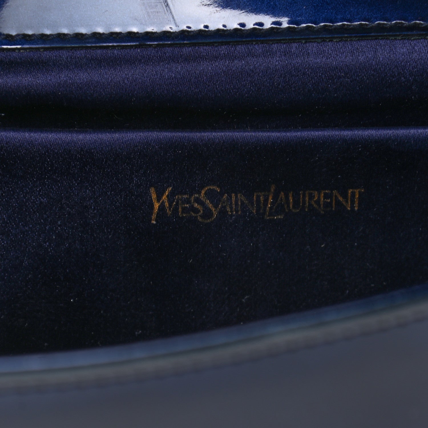 Saint Laurent Patent Monogram Large Belle De Jour Clutch Navy Blue 6 of 8