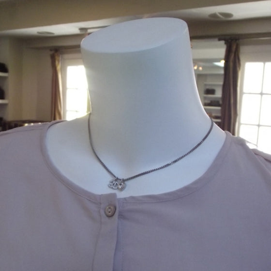 Chanel Crystal Mini Heart CC Logo Necklace 2 of 5